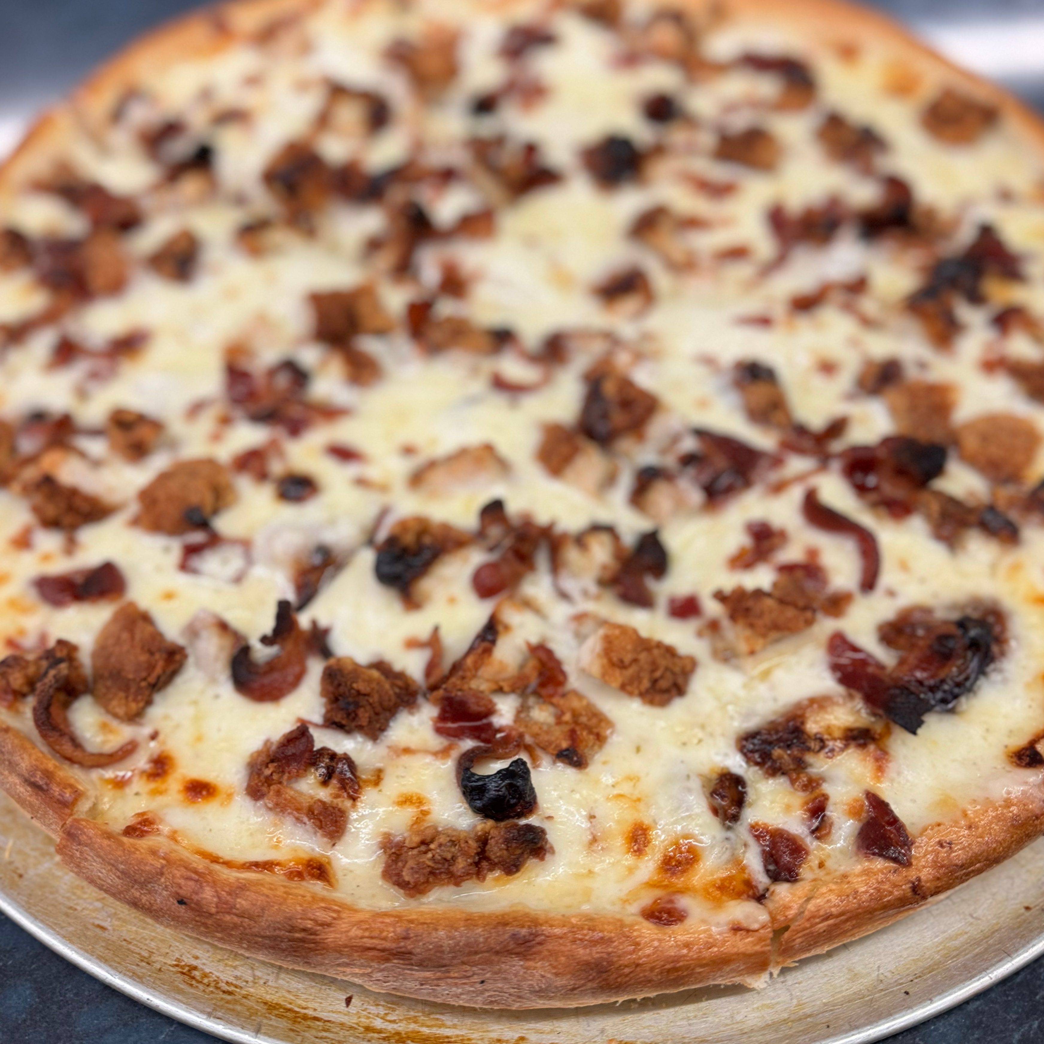 Chicken Bacon Ranch Pizza.