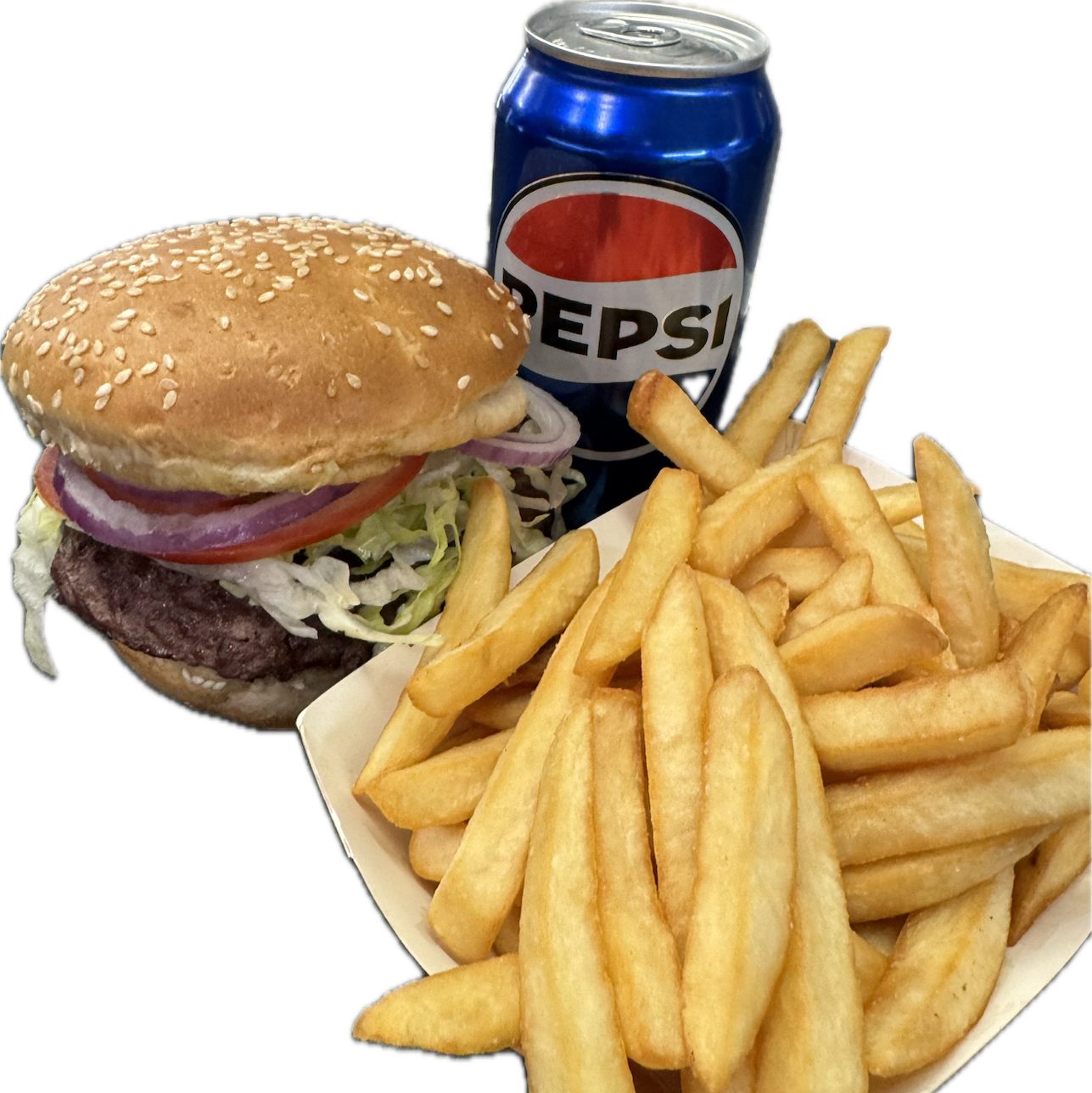 Burger with Fries & Soda.