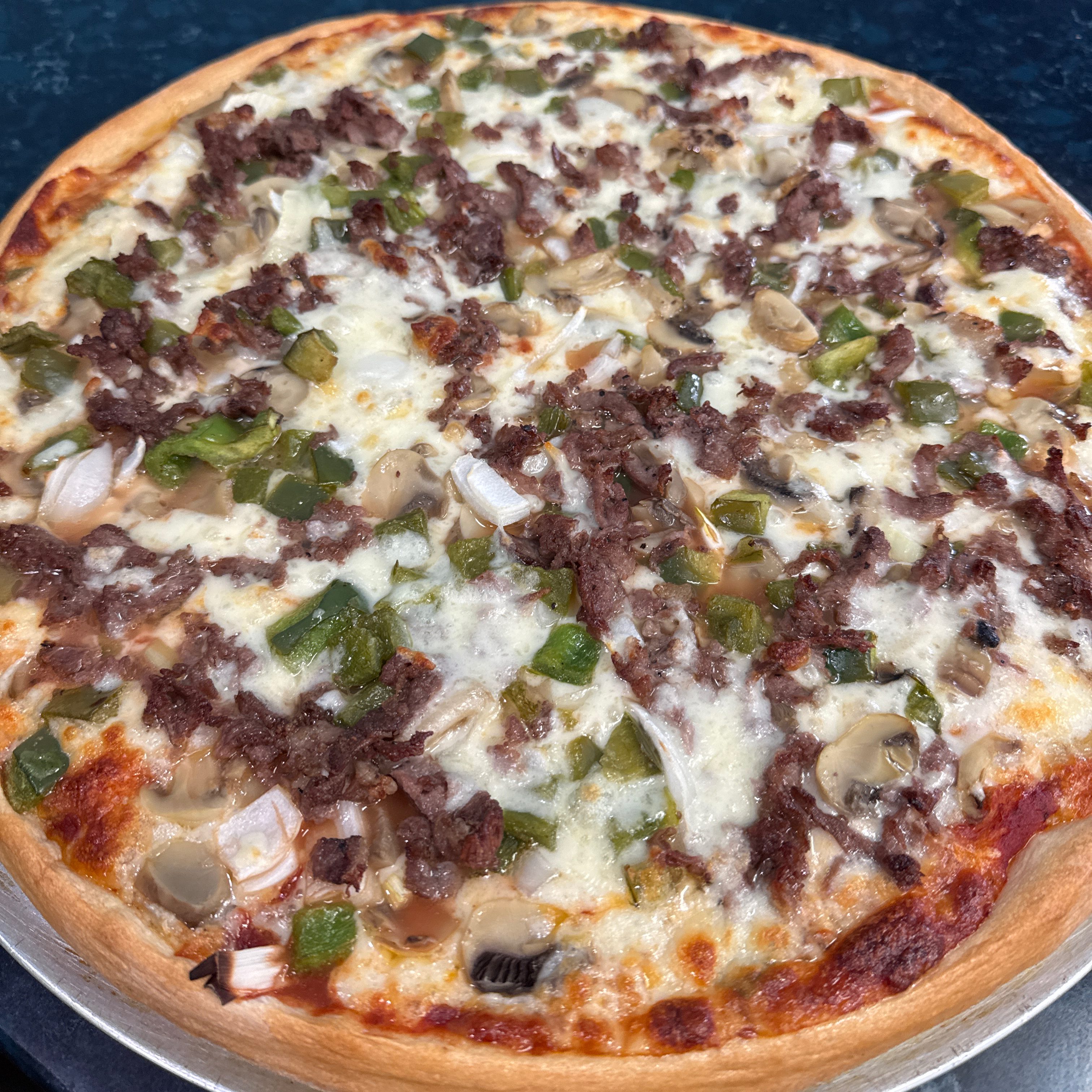 Philly Cheese Steak Pizza.